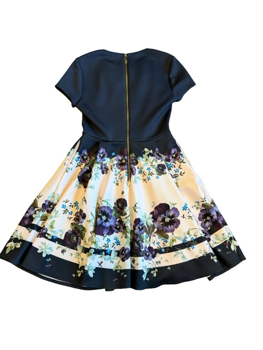 Ted Baker London Stefh A-Line Short Sleeve Dress Floral Print Size 2 4-6 Women's - Picture 7 of 16